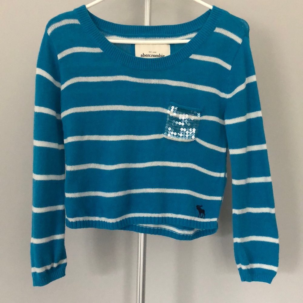 Abercrombie Slightly Cropped Striped Sweater in Size Xtra Large